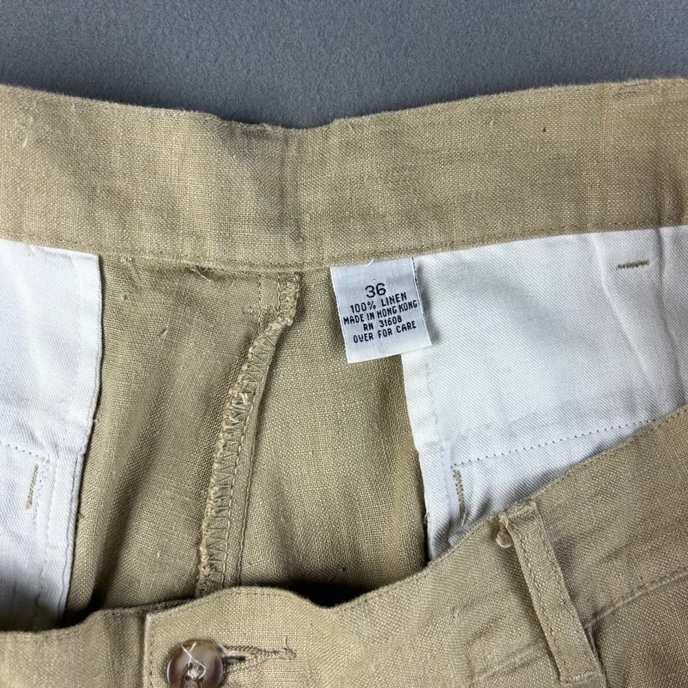 Jos. A. Bank Shorts Mens 36 Tan Pleated 100% Linen Sportswear Casual Classic - Picture 3 of 15